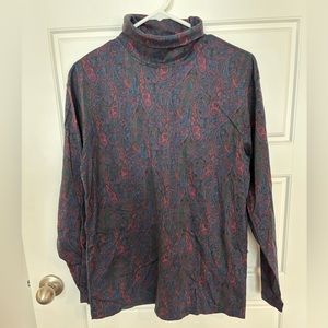 Lands End Vintage Women’s Paisley Printed Turtle Neck
